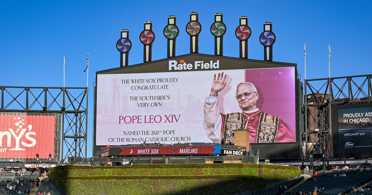 Chicago White Sox honor Pope Leo XIV as 'South Side's very own' on video board at Rate Field
