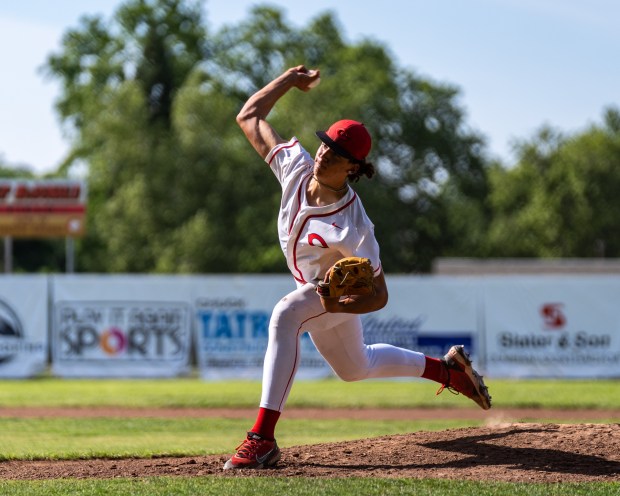 Chico pitcher Vinny Boatwright fires a strike during the Northern...