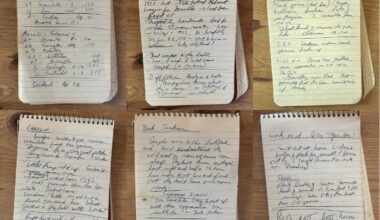 Pages from the notebooks kept by the Globe's Bob Ryan during a road trip to cover the Pawtucket Red Sox in 1971, when the team was in the Double A Eastern League.