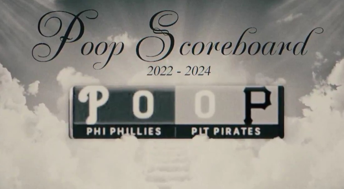 'POOP' scorebug eulogized before Pirates-Phillies game