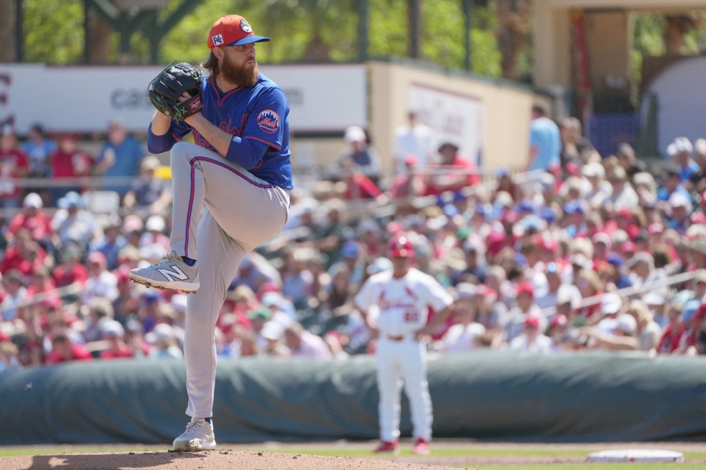 Paul Blackburn delivers a pitch during a spring training outing in March.