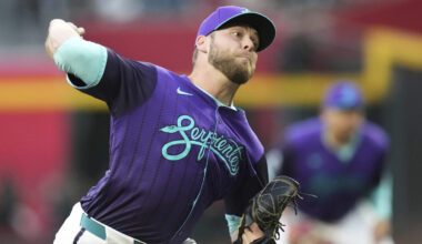 Arizona Diamondbacks starting pitcher Corbin Burnes...