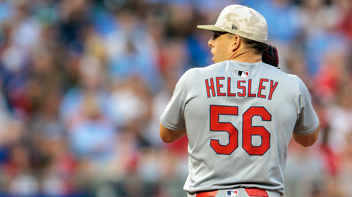St. Louis Cardinals pitcher Ryan Helsley (56) pitches during the ninth inning against the Kansas City Royals at Kauffman Stadium.