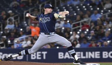 Tampa Bay starting pitcher Ryan Pepiot throws in the first inning against Toronto on Wednesday night.
