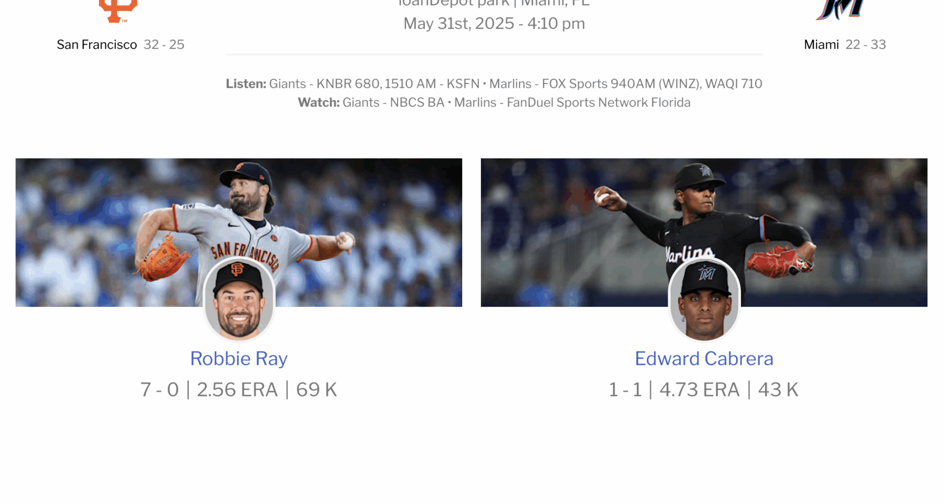 Miami Marlins game notes for May 31, 2025 - Marlins