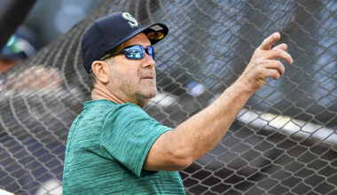 Seattle Mariners hitting coach Edgar Martinez...