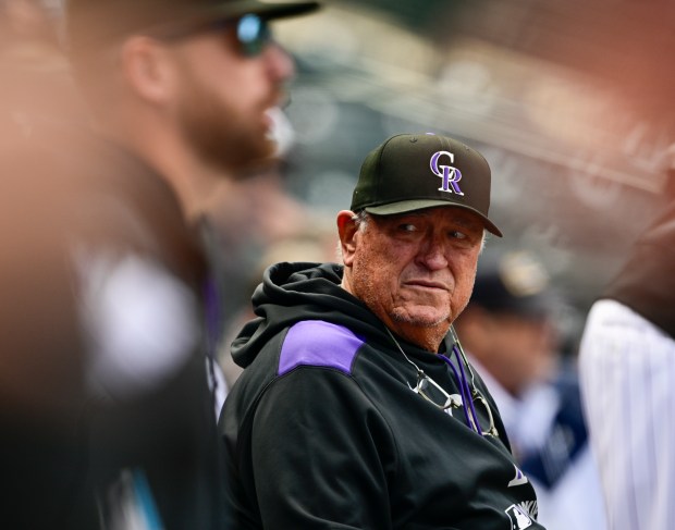 Colorado Rockies bench coach Clint Hurdle in the dugout during the game against the Washington Nationals at Coors Field in Denver on Saturday, April 19, 2025. (Photo by Andy Cross/The Denver Post)