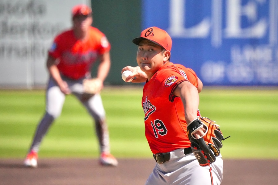 Tomoyuki Sugano finishes a strong spring with the Orioles on the mound — and the golf course