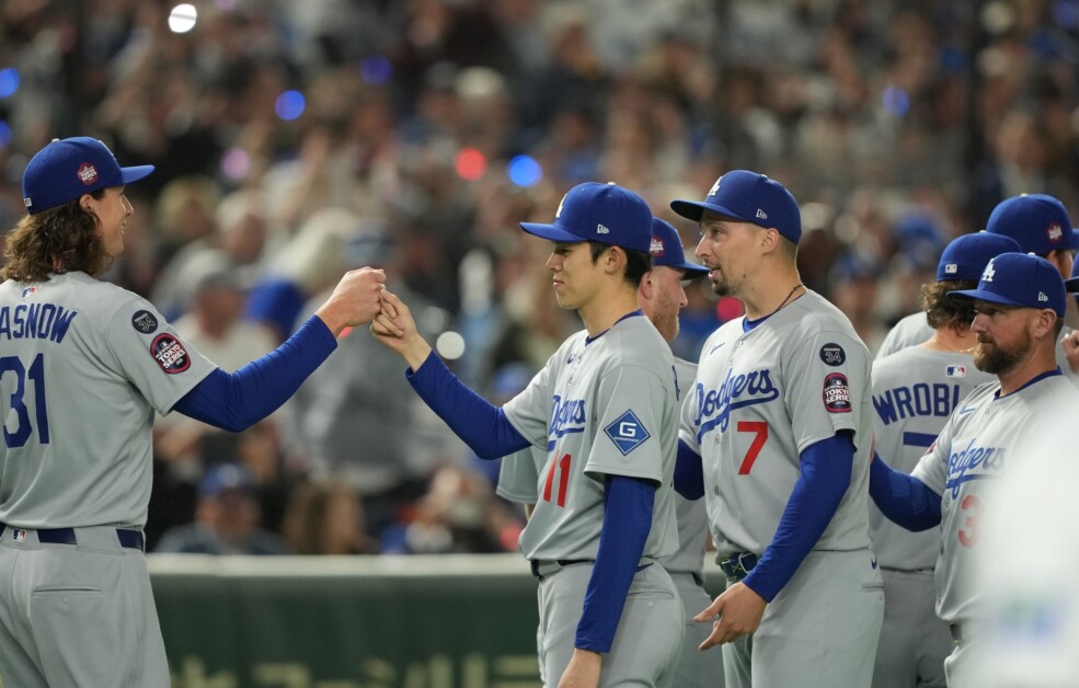 Tyler Glasnow, Blake Snell, Evan Phillips, Roki Sasaki & Blake Treinen