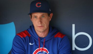 Chicago Cubs manager Craig Counsell (11) before a game against the Los Angeles Dodgers at Dodger Stadium.