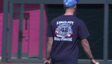 Royals honor fallen KCFD firefighter-paramedic Graham Hoffman with shirts during batting practice