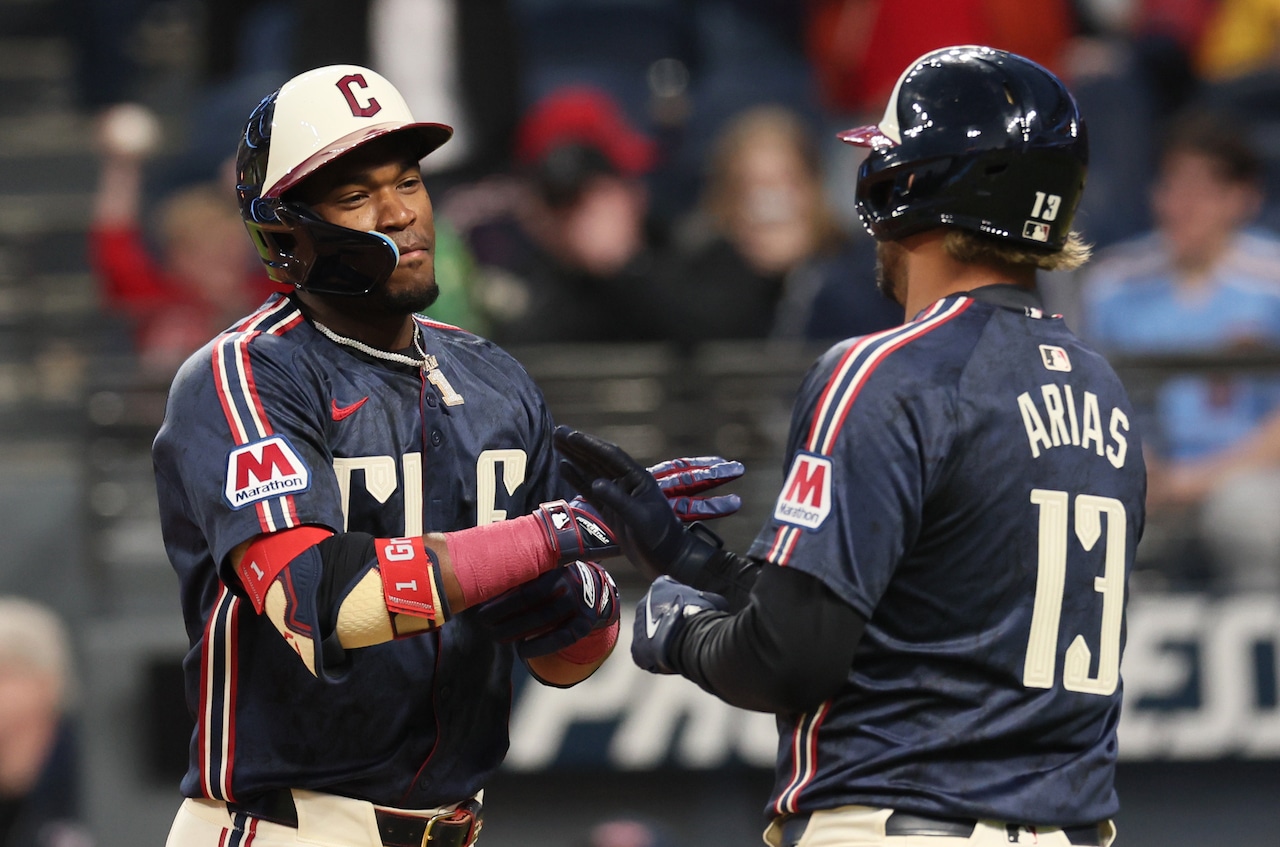 Guardians score late again, clobber Phillies with three home runs in 6-0 win