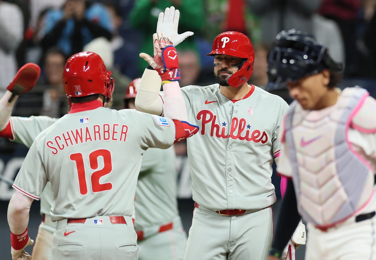 Kyle Schwarber belts two home runs, Guardians hitters stymied by Zack Wheeler in 3-0 loss to Phillies