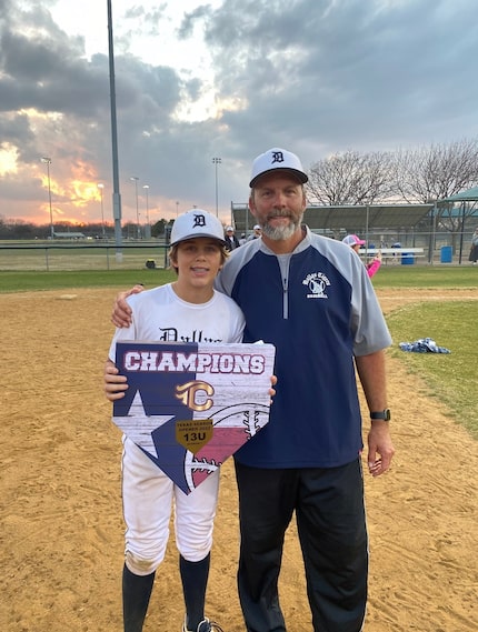 Trophy Club Byron Nelson coach Mike Killian and his son, Flower Mound Marcus sophomore...