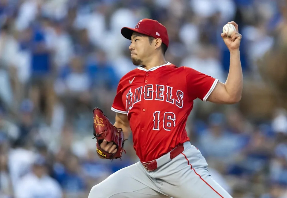 Los Angeles Angels pitcher Yusei Kikuchi (16).Mark J. Rebilas-Imagn Images
