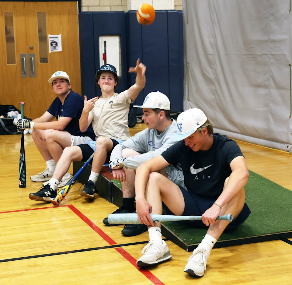 East Bridgewater Jr./Sr. High School baseball team players on Thursday, May 22, 2025.