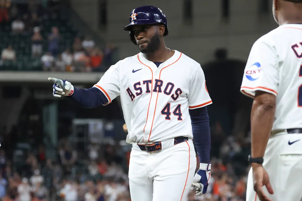 Houston Astros designated hitter Yordan Alvarez at Daikin Park.Troy Taormina-Imagn Images