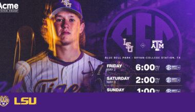 Tigers to Open Series at Texas A&M on Saturday after Rain Postpones Game 1 – LSU