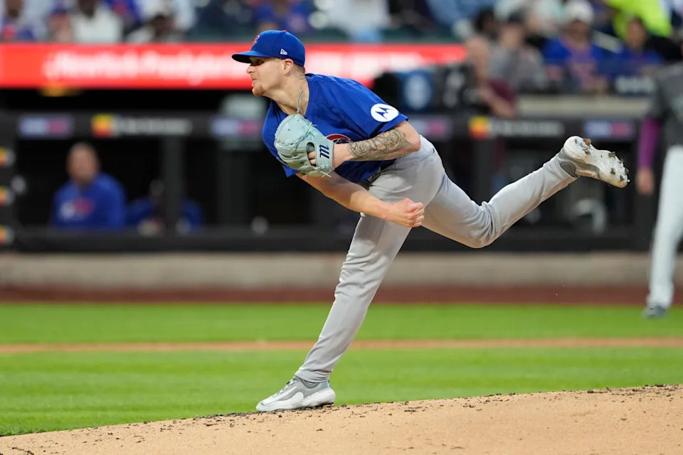 Chicago Cubs pitcher Cade Horton (22) delivers a pitch against the New York Mets during the second inning at Citi Field.Gregory Fisher-Imagn Images