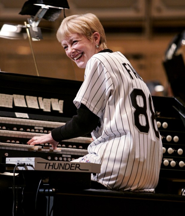 Nancy Faust, organist for the White Sox, opens a Chicago Symphony Orchestra concert with "Take Me Out to the Ball Game" on Oct. 21, 2005, ahead of the World Series against the Houston Astros. (Tom Van Dyke/Chicago Tribune)