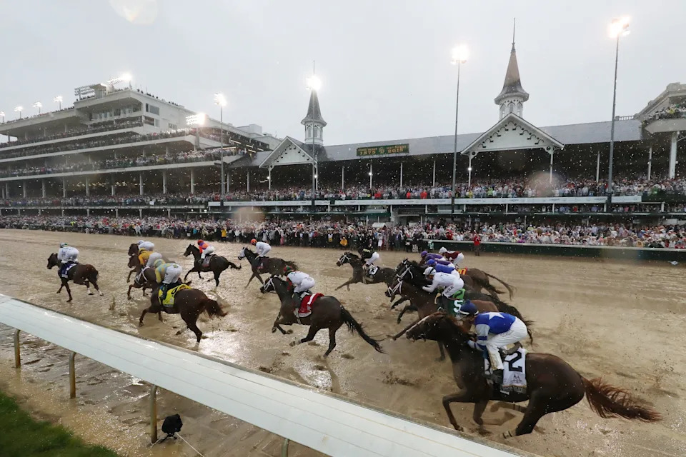 2018's rain-soaked Kentucky Derby was the wettest ever. (Rob Carr/Getty Images)