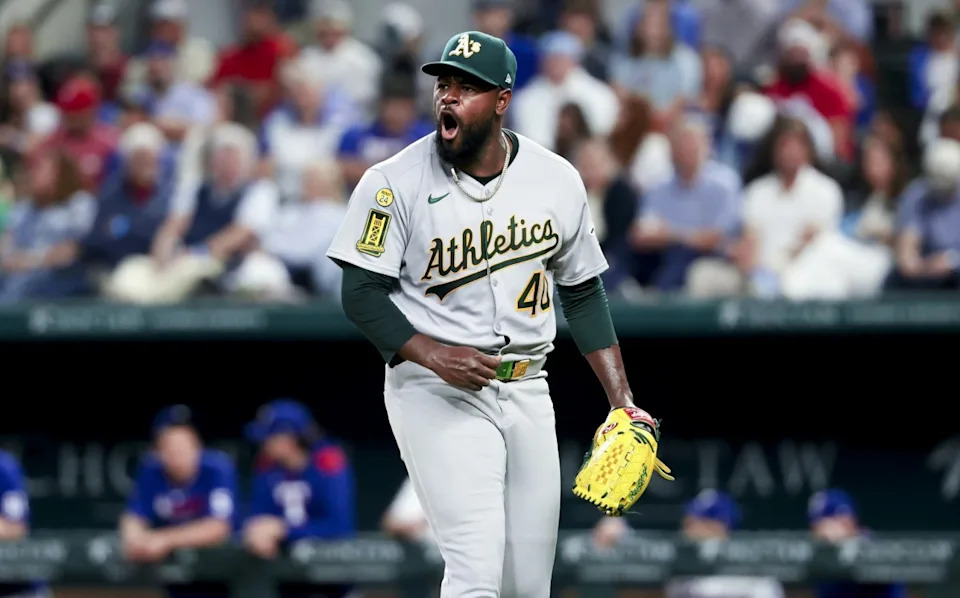 Oakland A's starter Luis Severino will face his former team, the New York Yankees, on Mother's Day 2025. © Kevin Jairaj-Imagn Images