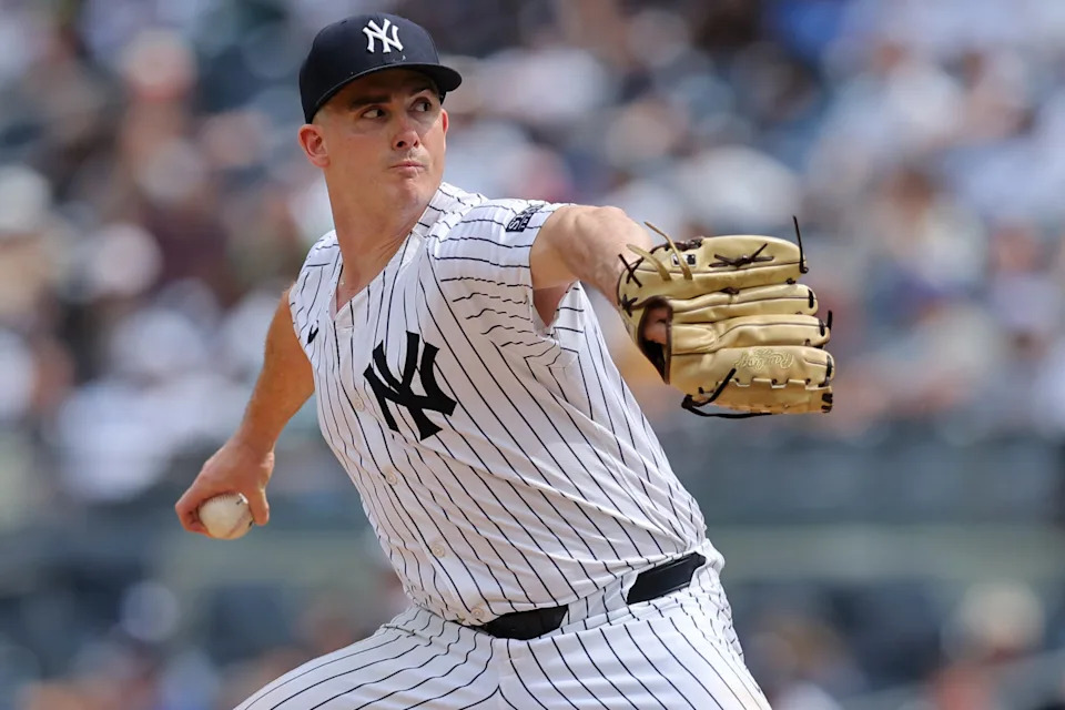 Boston Red Sox reliever Nick Burdi pitches as a member of the New York Yankees at Yankee Stadium in 2024.Brad Penner-Imagn Images