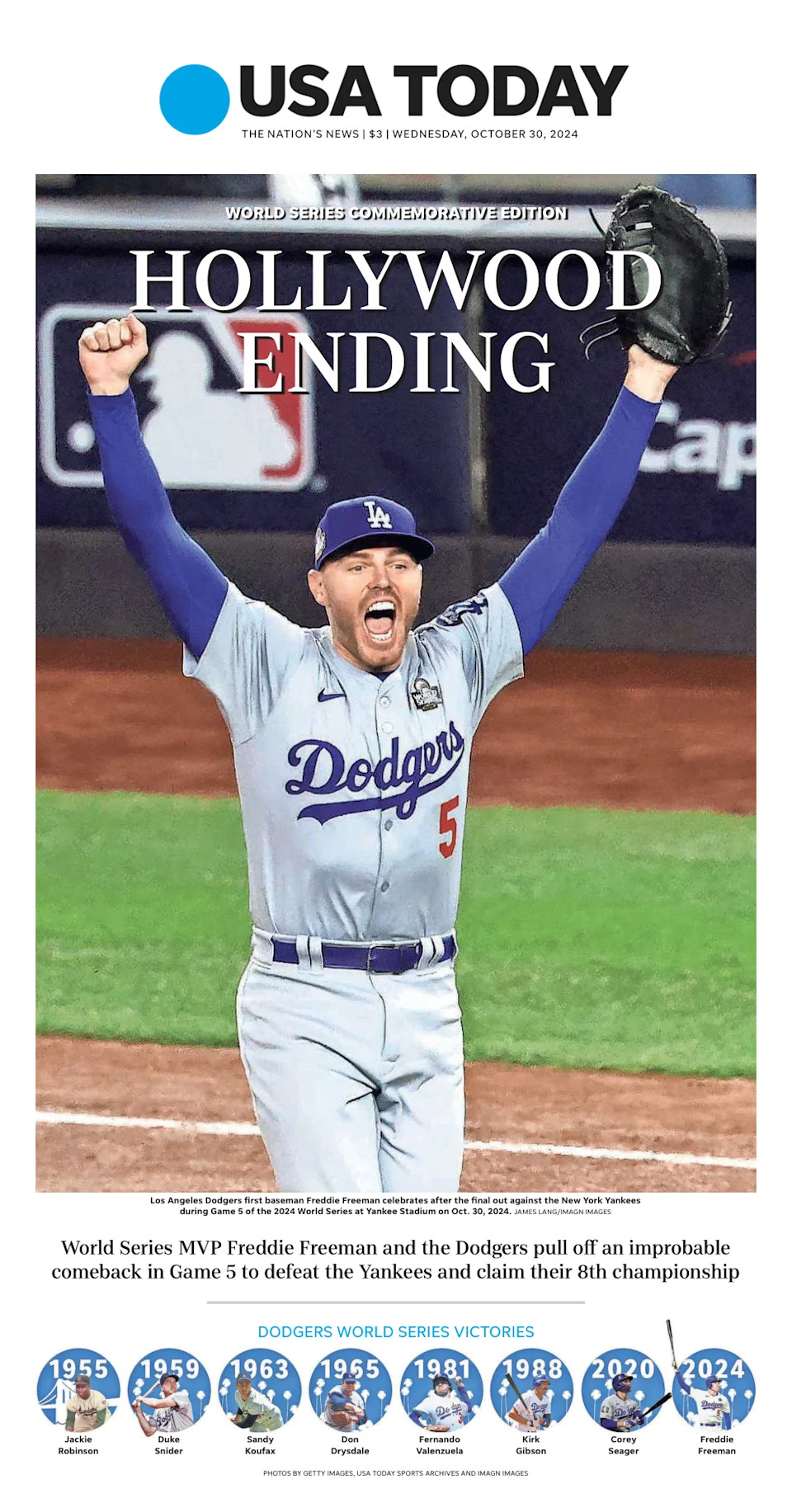 Freddie Freeman 2024 World Series commemorative print (USA TODAY)