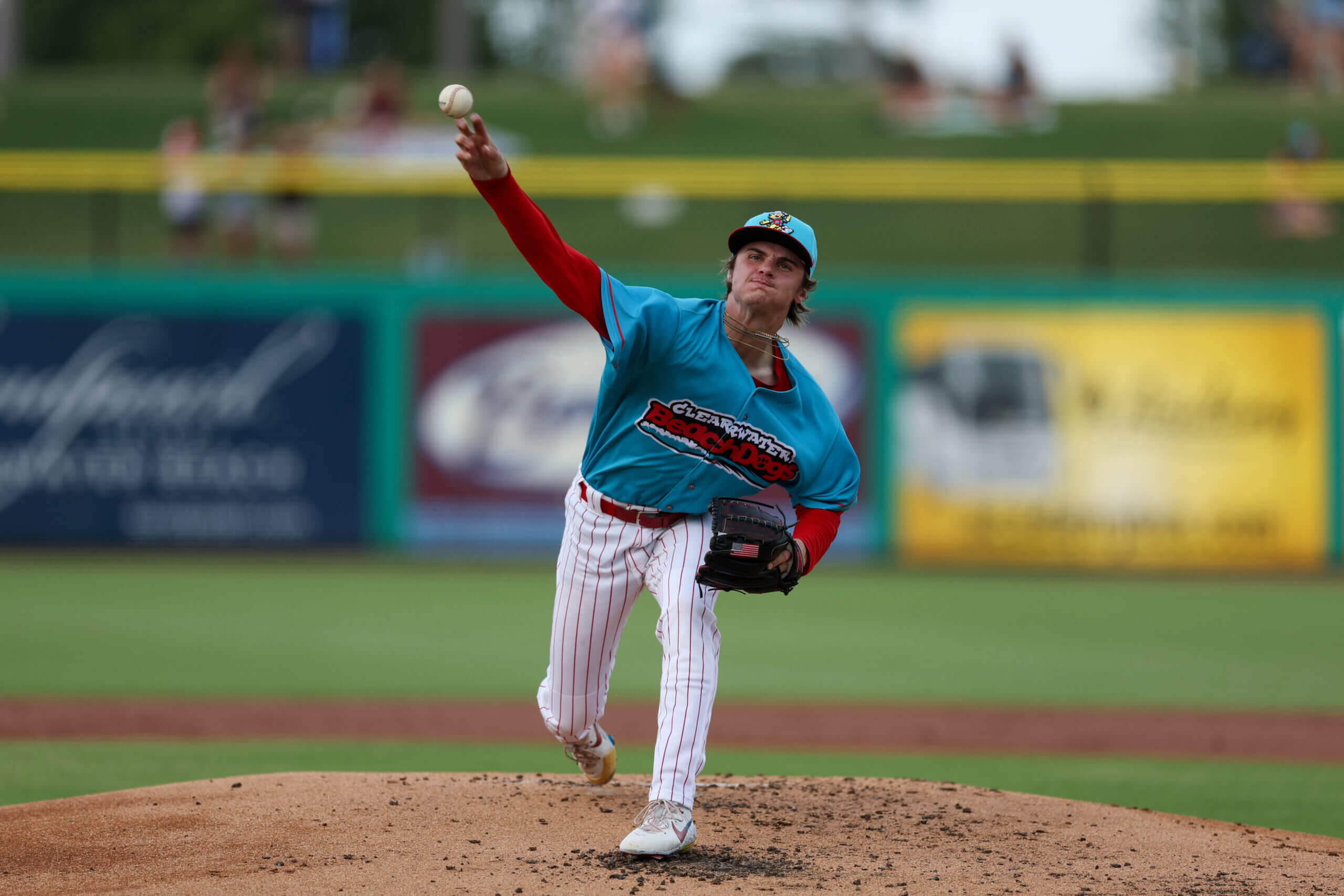 George Klassen throws a pitch for the Clearwater Threshers.
