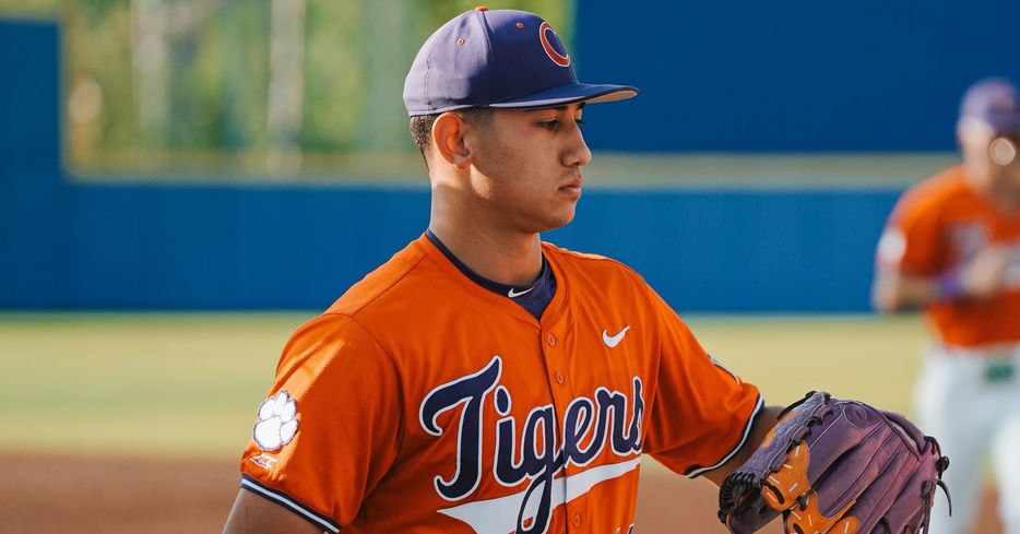 Aidan Knaak threw 7 2/3 innings of no-hit ball as the Tigers built the lead (Clemson athletics photo). 