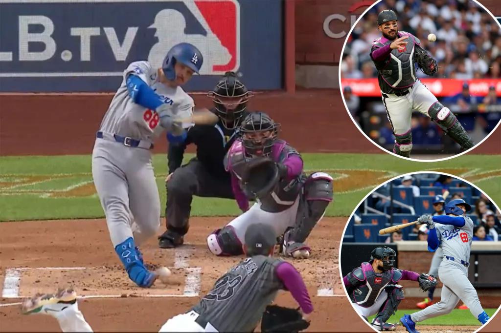 Dodgers get bizarre run vs. Mets off blown call when ball bounces off shin