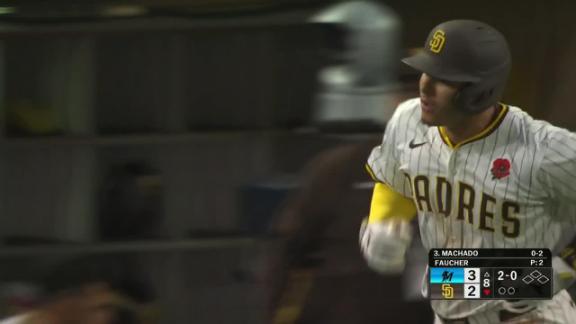 Machado hits tying homer in 8th inning and Padres come back to beat Marlins 4-3 in 11
