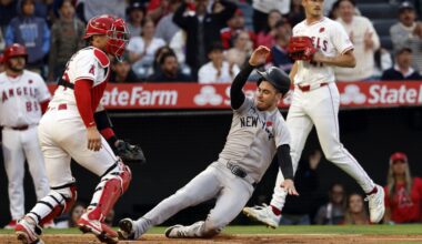 Angels catcher Logan O'Hoppe leaves game after getting hit in head by backswing
