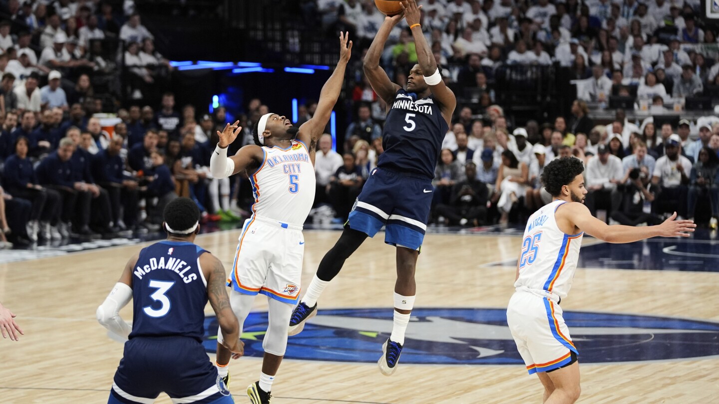 Anthony Edwards and the Wolves strike back with 143-101 win to cut Thunder's West finals lead to 2-1