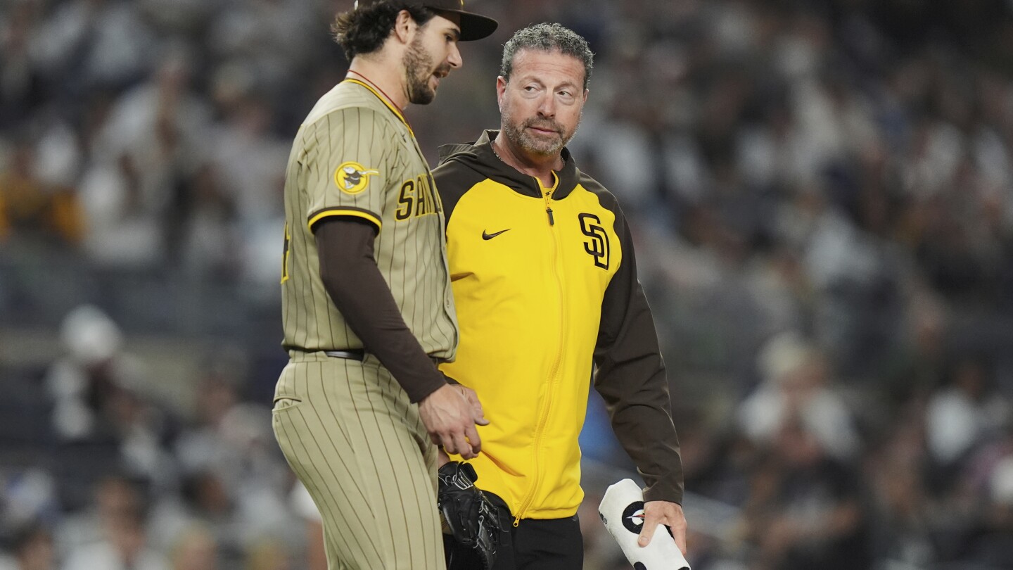 After losing no-hit bid in 7th inning, Padres pitcher Dylan Cease exits with forearm cramp
