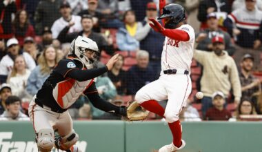 Orioles catcher Adley Rutschman leaves game vs. Red Sox after taking foul ball off mask