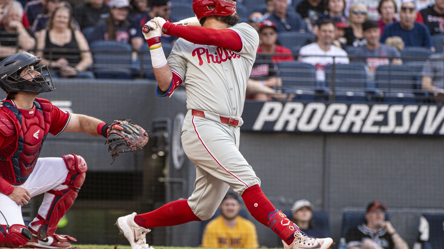 Schwarber's 45-game on-base streak for Phillies is longest in the majors since 2023