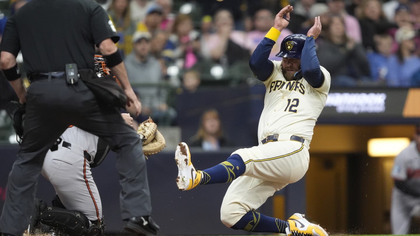 Contreras' RBI single in 8th helps Brewers win 5-4, hand Orioles their 7th straight loss