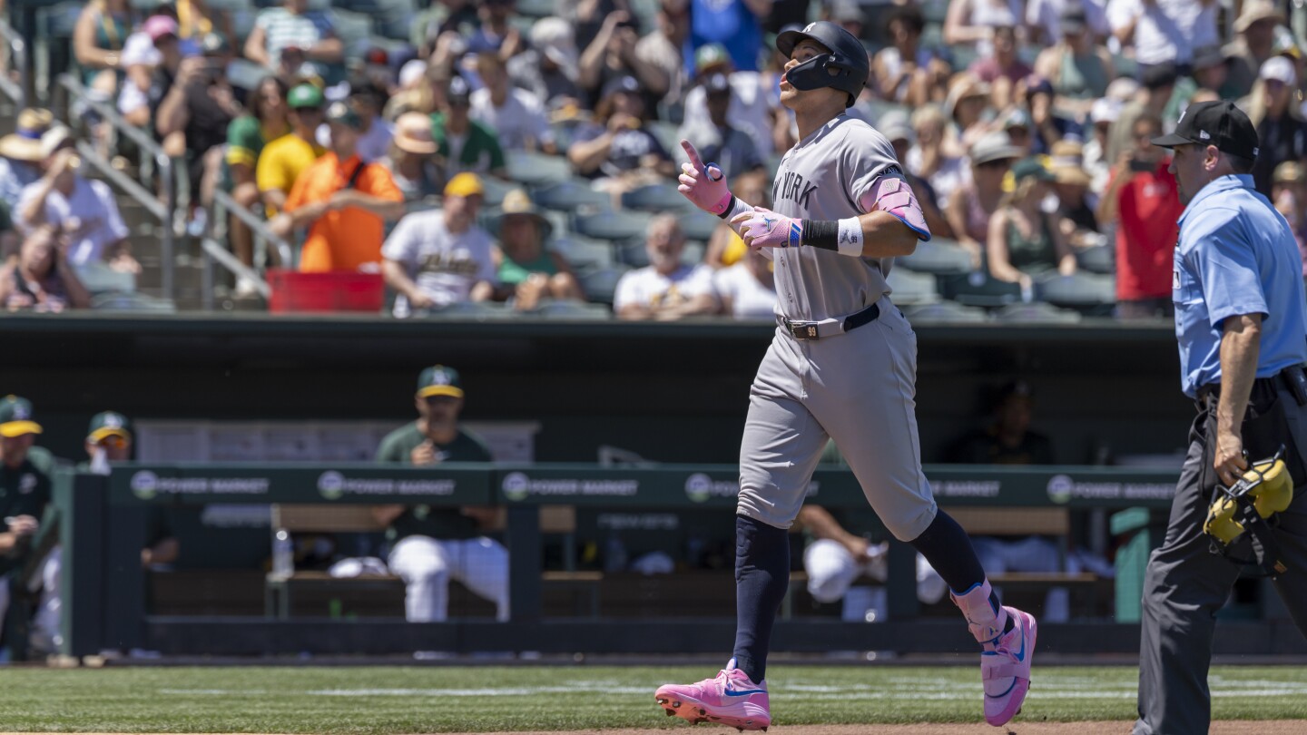 Aaron Judge hits 2 homers in his return to the Sacramento area