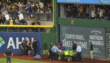 The 20-year-old man who fell to the warning track at a Pirates game is awake