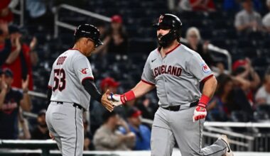 Guardians split doubleheader, but explode for 18 runs