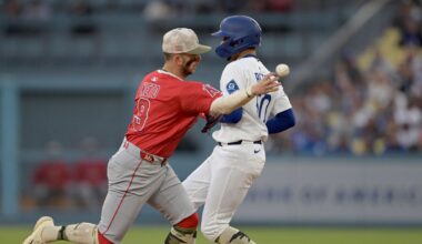 Dodgers hit into franchise record five double plays in Freeway Series opener loss