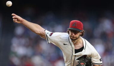 Zac Gallen #23 of the Arizona Diamondbacks...