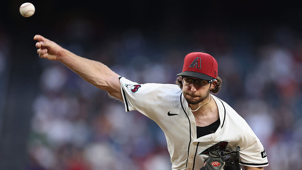 Zac Gallen #23 of the Arizona Diamondbacks...