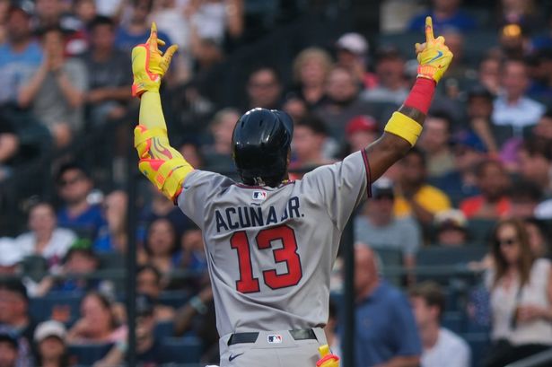 Ronald Acuna Jr. took a lengthy home run trot during Monday's game