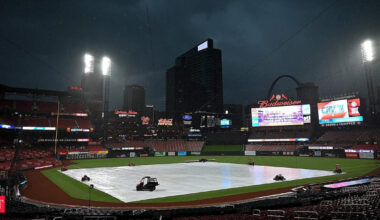 Dodgers vs. Cardinals game delayed by weather, now scheduled to start at 9:30 p.m. ET