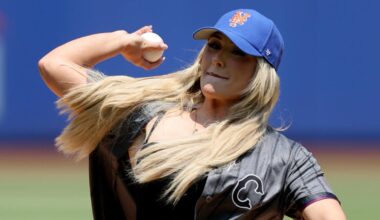 Watch as WWE champion Tiffany Stratton becomes latest entry to infamous ceremonial first pitch list