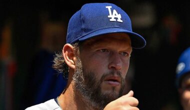 Clayton Kershaw #22 of the Los Angeles Dodgers.