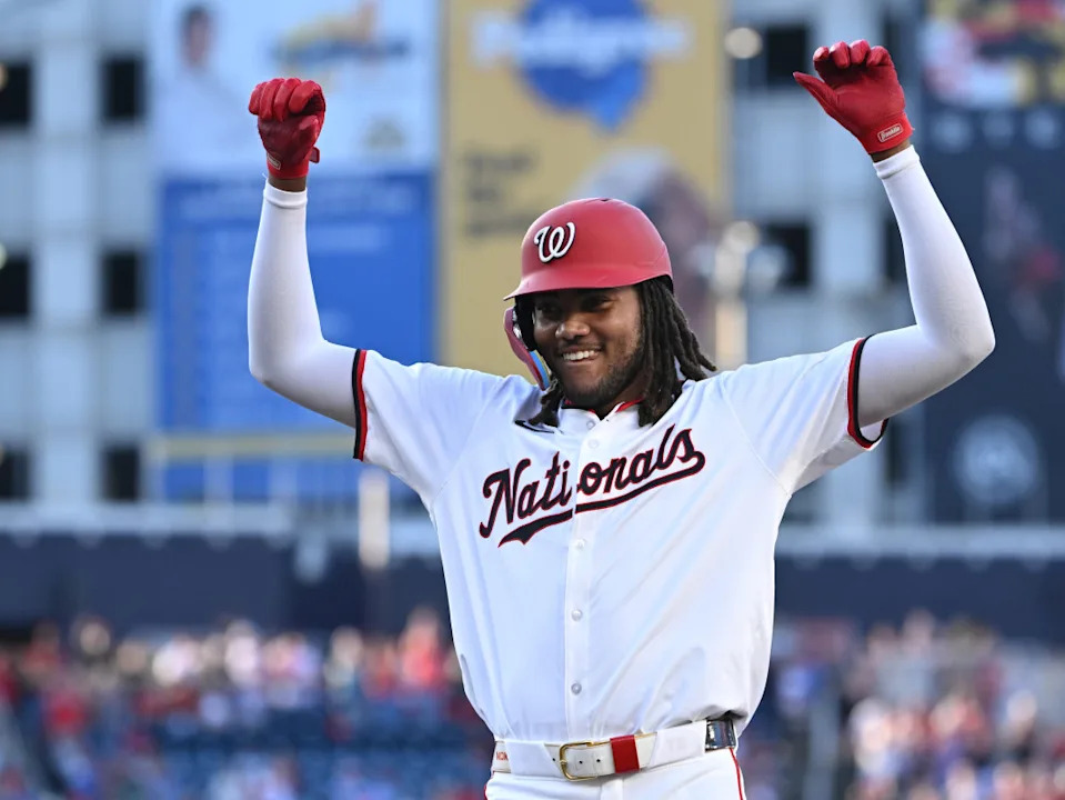 Washington Nationals center fielder James Wood (29)© Rafael Suanes-USA TODAY Sports