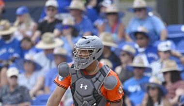 What month will we see Samuel Basallo debut for the Orioles?